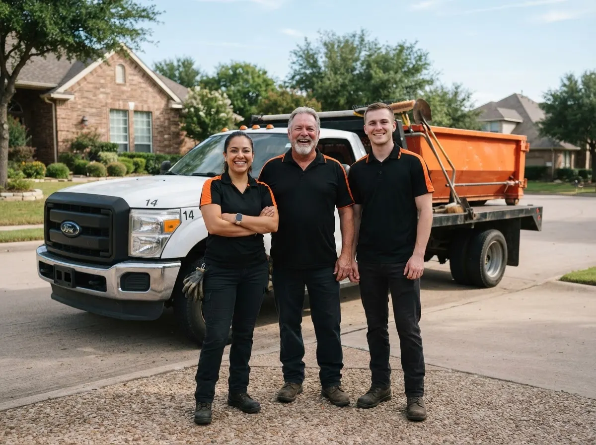 TitanForge Waste Co. dumpster team in Addison, TX